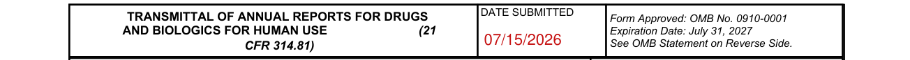 Form FDA 2252 example filled out, date Submitted