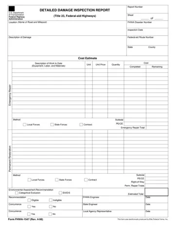 Form Fhwa 1547 Preview