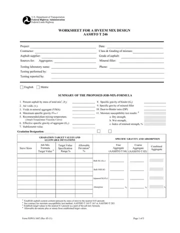 Form Fhwa 1607 Preview