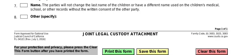 Entering details in form fl 341 e california form part 3