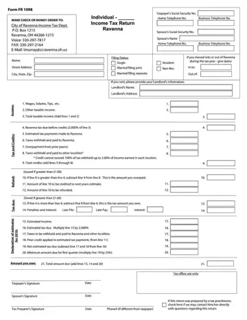 Form Fr 1098 Preview
