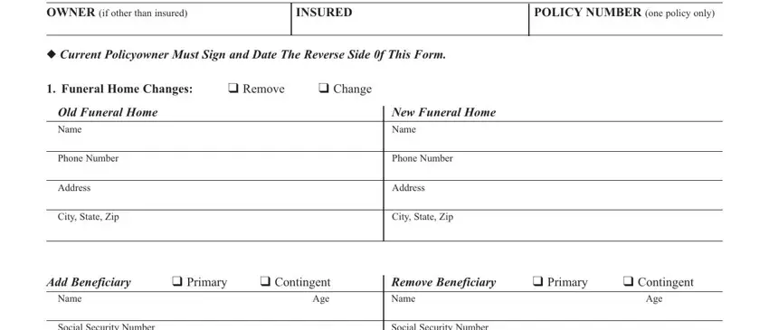 portion of blanks in how to update address for great western insurance company