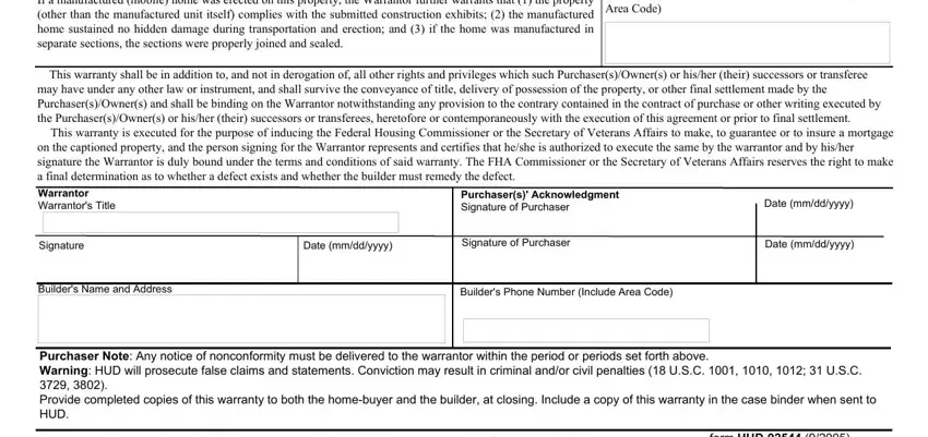 step 2 to completing warranty form