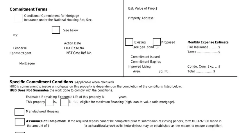 filling out fha conditional commitment form part 1