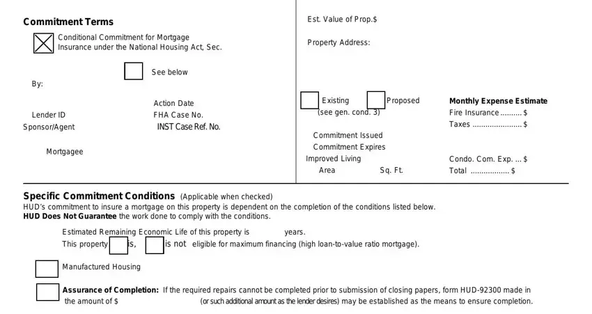 Filling out fha conditional commitment form stage 3