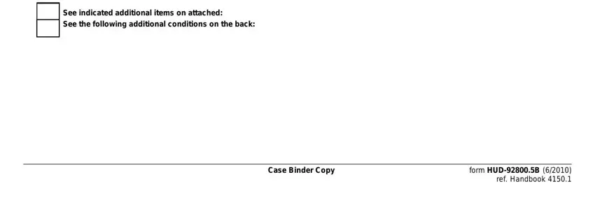 Entering details in fha conditional commitment form step 4