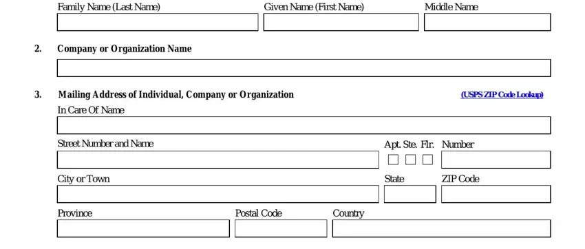 portion of blanks in Form I 129