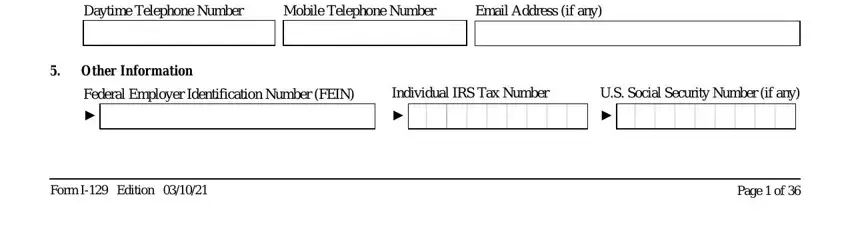 stage 2 to filling out Form I 129