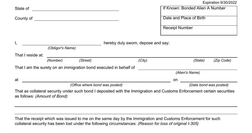 completing i 395 immigration form stage 1