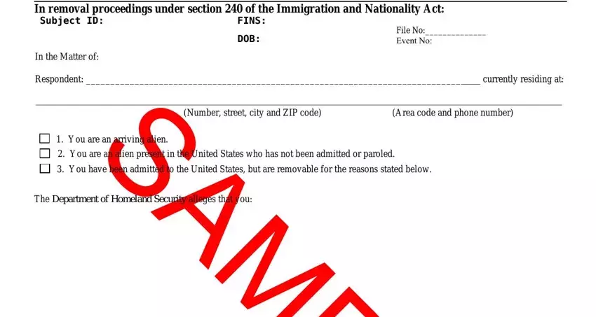 stage 1 to filling in form i 862