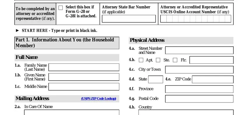 Form I 864A Affidavit Of Support spaces to fill in