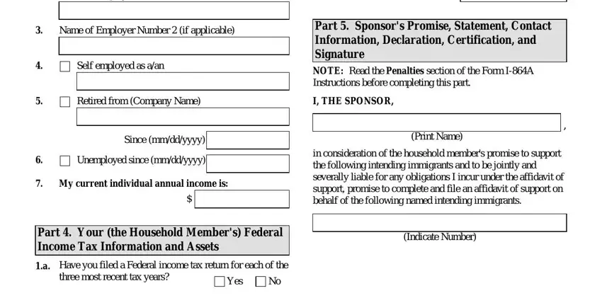 step 4 to filling out Form I 864A Affidavit Of Support