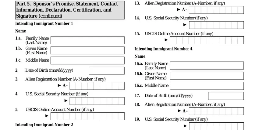 Filling in uscis sponsor form stage 5