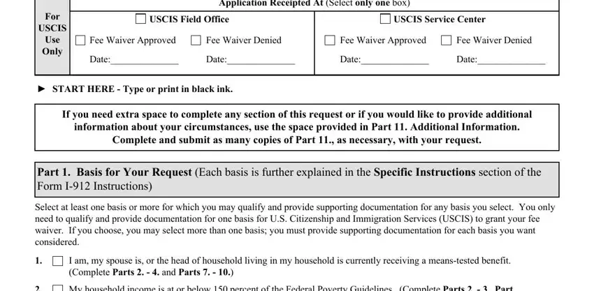 uscis gov forms i 912 spaces to consider