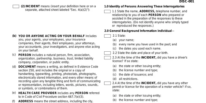 step 3 to finishing interrogatories california format form