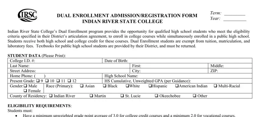 filling out FCPT step 1