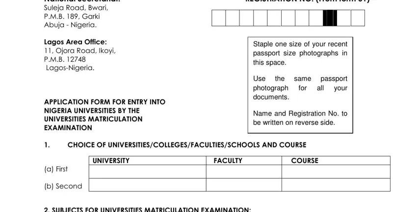 step 1 to completing  jamb registration form template
