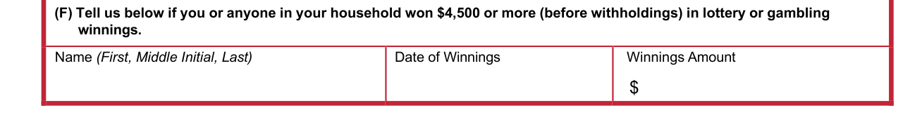 JFS 07221 example filled out, (F) lottery or gambling winnings