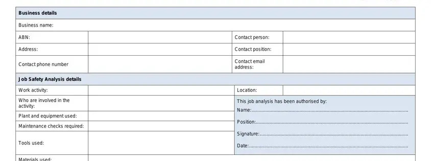 jsa form empty spaces to fill out