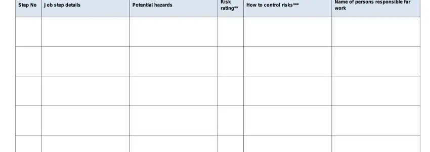 step 4 to entering details in jsa form