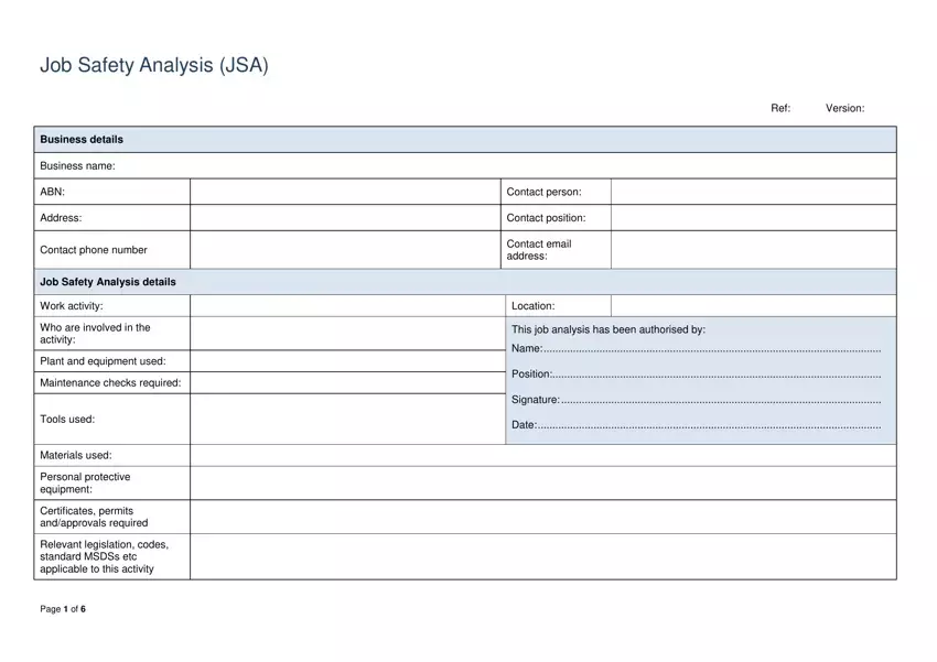 Form Jsa Fill Out Printable PDF Forms Online