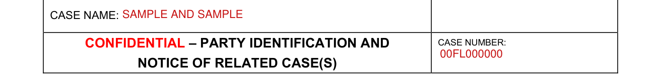 Form L-1120 example filled out, case name and case number