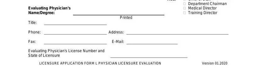 Entering details in texas form physician step 2