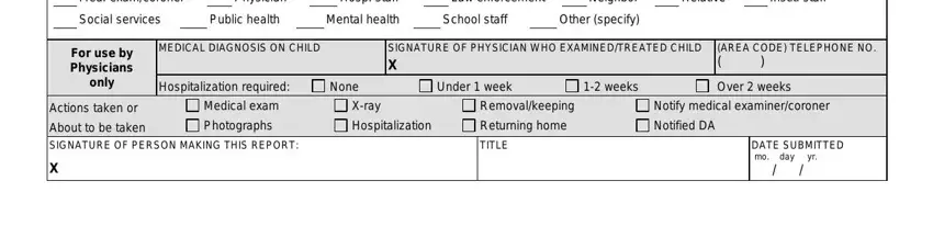 Filling in 2221a form stage 3