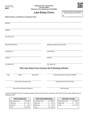 Form Lien Entry Preview