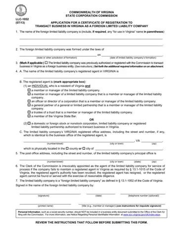 Form Llc 1052 Preview