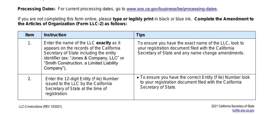 Entering details in llc 2 part 3