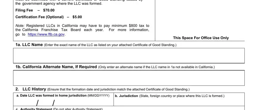 part 3 to entering details in Form Llc 5