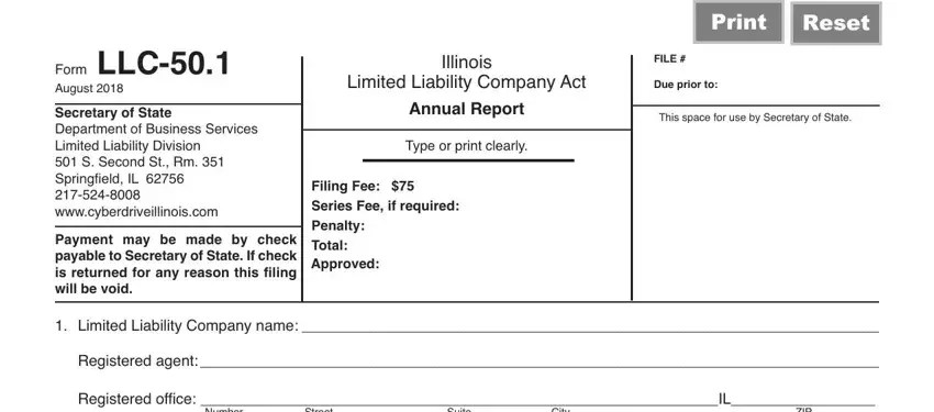 illinois limited liability report empty fields to consider