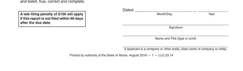 Finishing illinois limited liability report stage 3