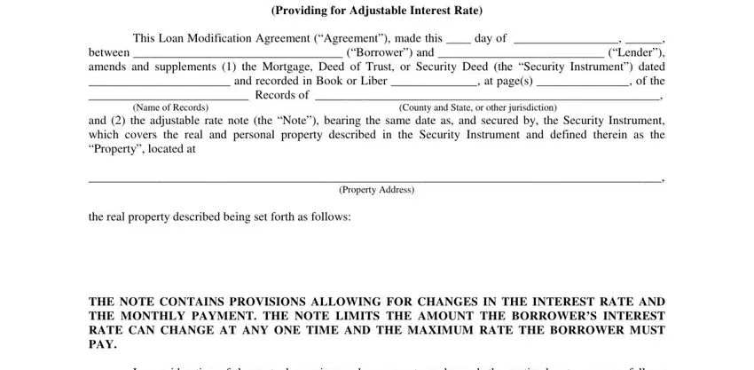 mortgage modification form blanks to consider