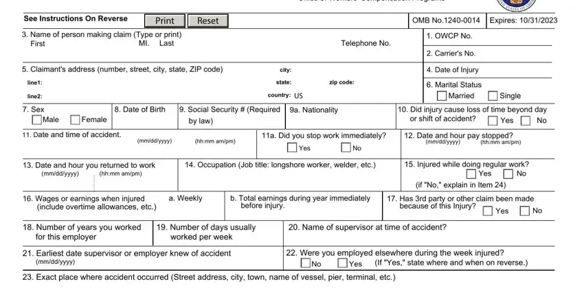 portion of fields in 203 workers compensation