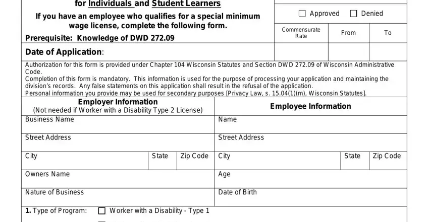 step 2 to entering details in missouri work permit