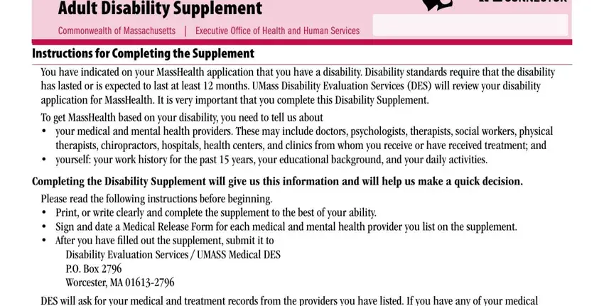 portion of empty spaces in Form Masshealth