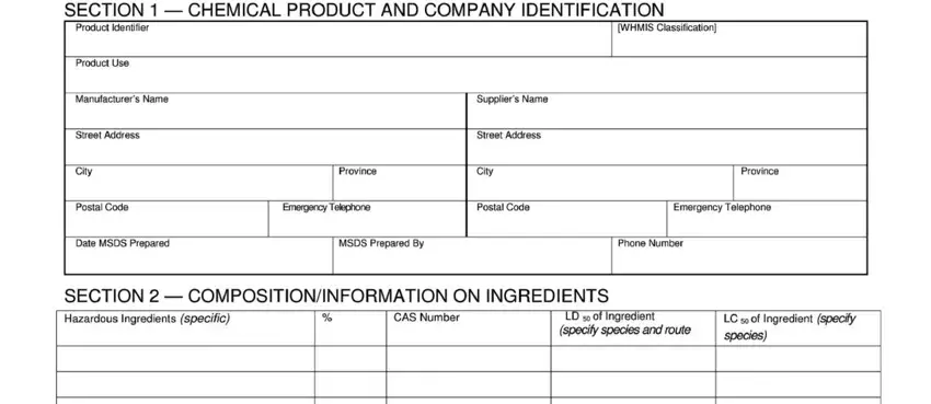 part 1 to filling out blank msds template word