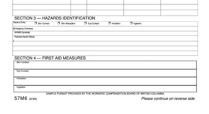 Entering details in blank msds template word part 2