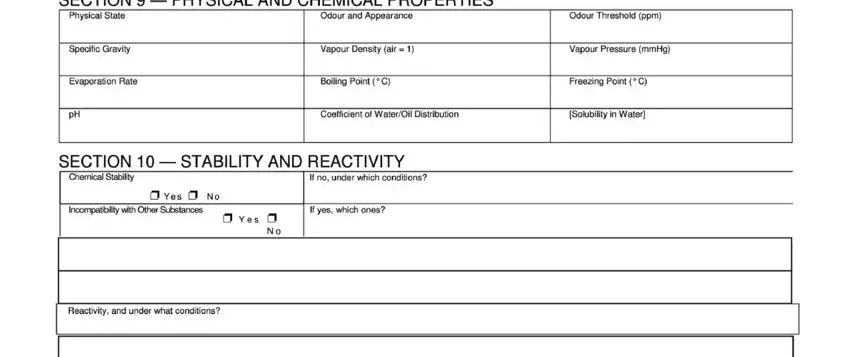 Filling out blank msds template word stage 5