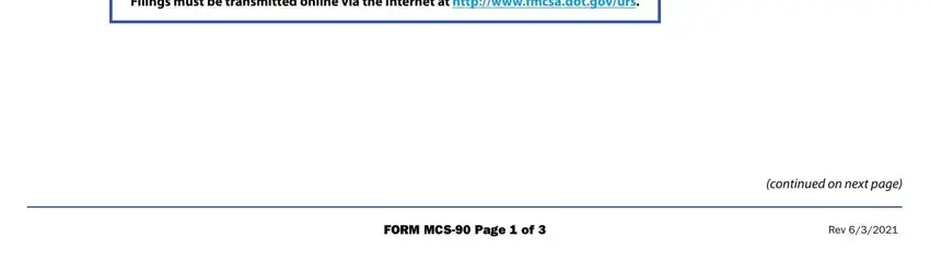 Filling out form mcs 90 part 3