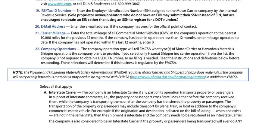 Filling in update mcs 150 form online stage 4