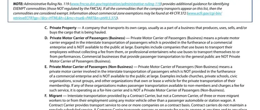 Entering details in update mcs 150 form online stage 5