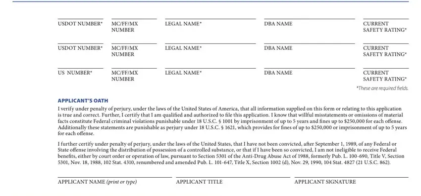 Filling out fmcsa form mcsa part 3