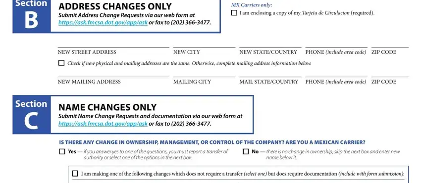 Filling out fmcsa form mcsa 5889 stage 4