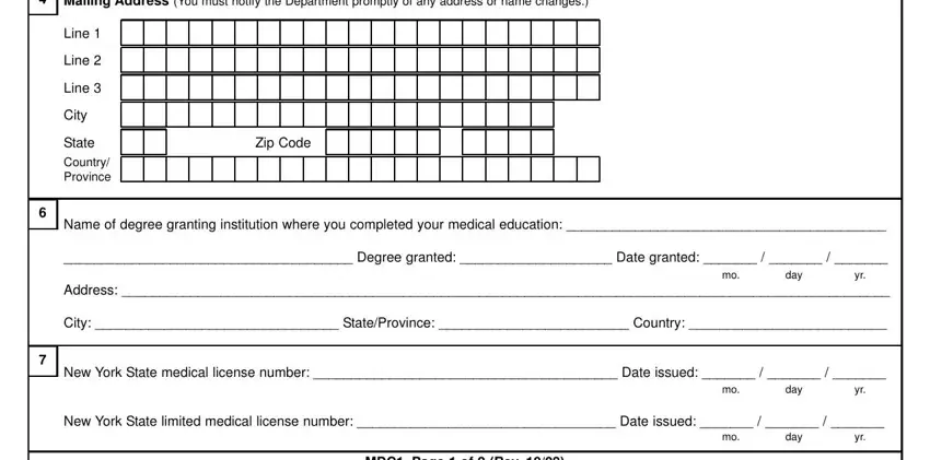 Filling out Form Mdc1 stage 2