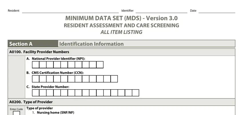 part 1 to completing form mds 3 0