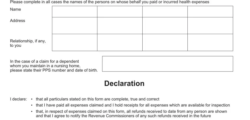 med 1 form pdf Please complete in all cases the, Name, Address, Relationship if any to you, In the case of a claim for a, Declaration, I declare, cid, cid, cid, that all particulars stated on, that I have paid all expenses, and that in respect of expenses fields to complete