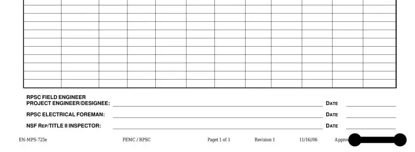 Filling in form megger test stage 2